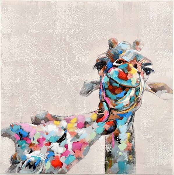 East Urban Home 'Multi Coloured Giraffe' Graphic Art on Canvas